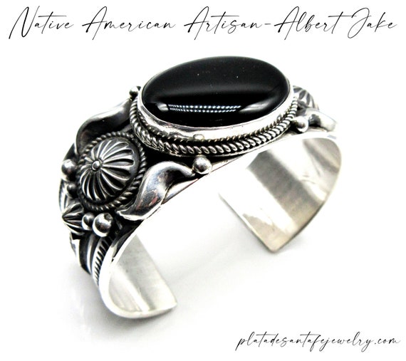 Phenomenal Native American Navajo Black Onyx Sterling Silver Huge Bracelet Phenomenal Native American Navajo Black Onyx Sterling Silver Huge Bracelet