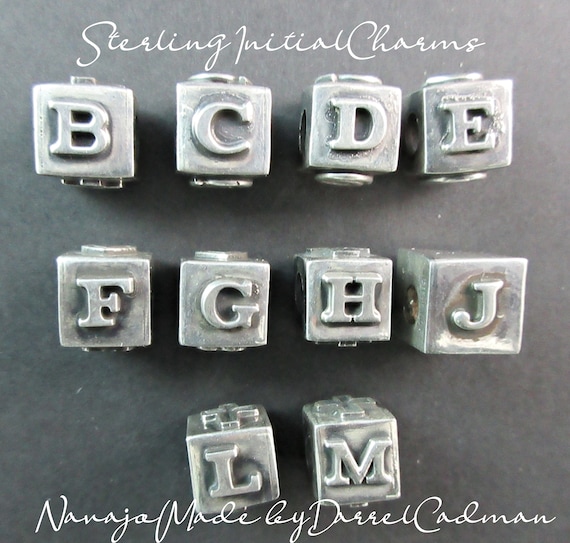 Navajo DARRELL Cadman-sterling Alphabet initial Charms for Necklaces OR  Bracelets sale for One Charm 