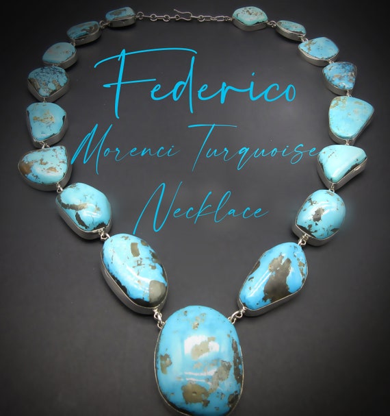 Rare Longer 32 Inch Vintage Navajo Turquoise Sterling Silver Necklace Rare Longer 32 Inch Vintage Navajo Turquoise Sterling Silver Necklace