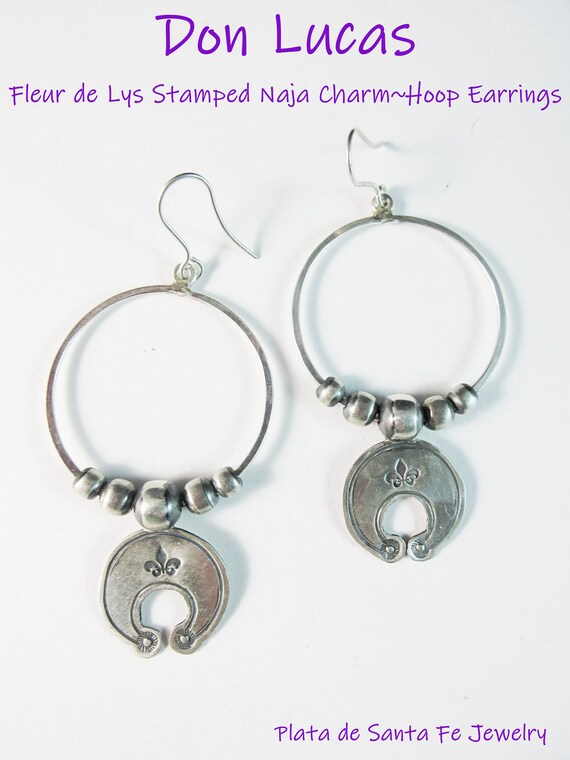 DON LUCAS Hand Pounded Hoop NAJA Charm Dangle Navajo Pearl Etsy