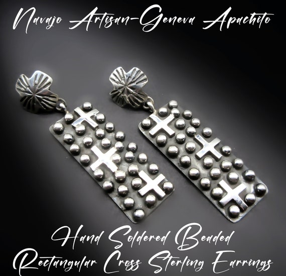 Navajo Artisan-geneva Apachito-3 Cross/hand Soldered Beaded