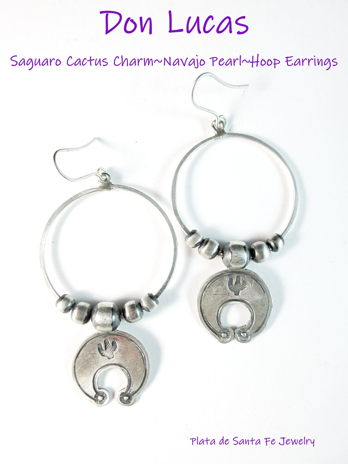 DON LUCAS Hand Pounded Hoop NAJA Charm Dangle Navajo Pearl Etsy