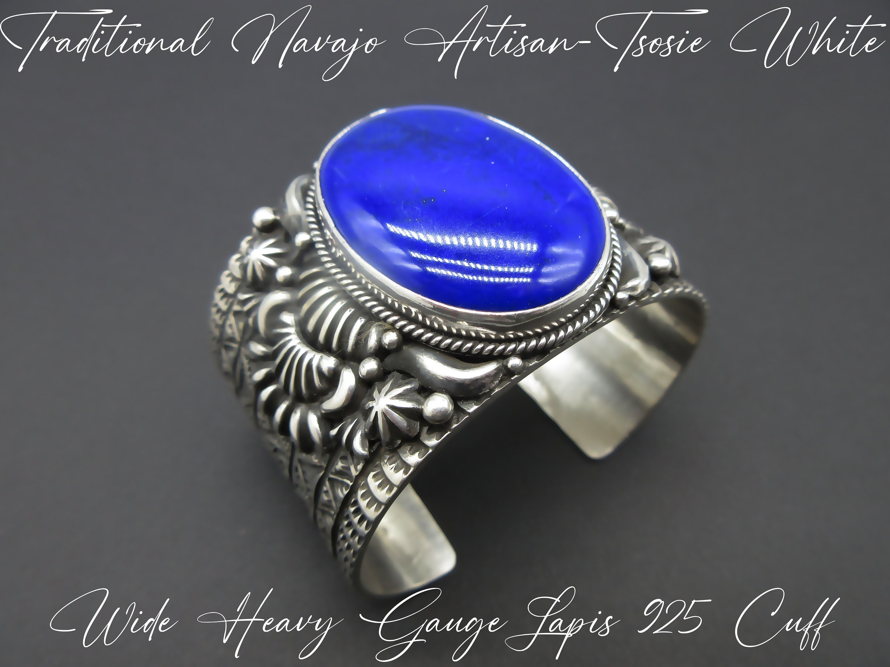 Thick!! Heavy Native American Navajo Lapis Sterling Silver Important Ring Thick!! Heavy Native American Navajo Lapis Sterling Silver Important Ring