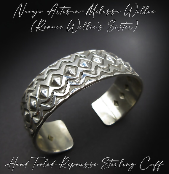 Native American Important Willie Hand Repoussed Copper Detailed Bracelet Native American Important Willie Hand Repoussed Copper Detailed Bracelet