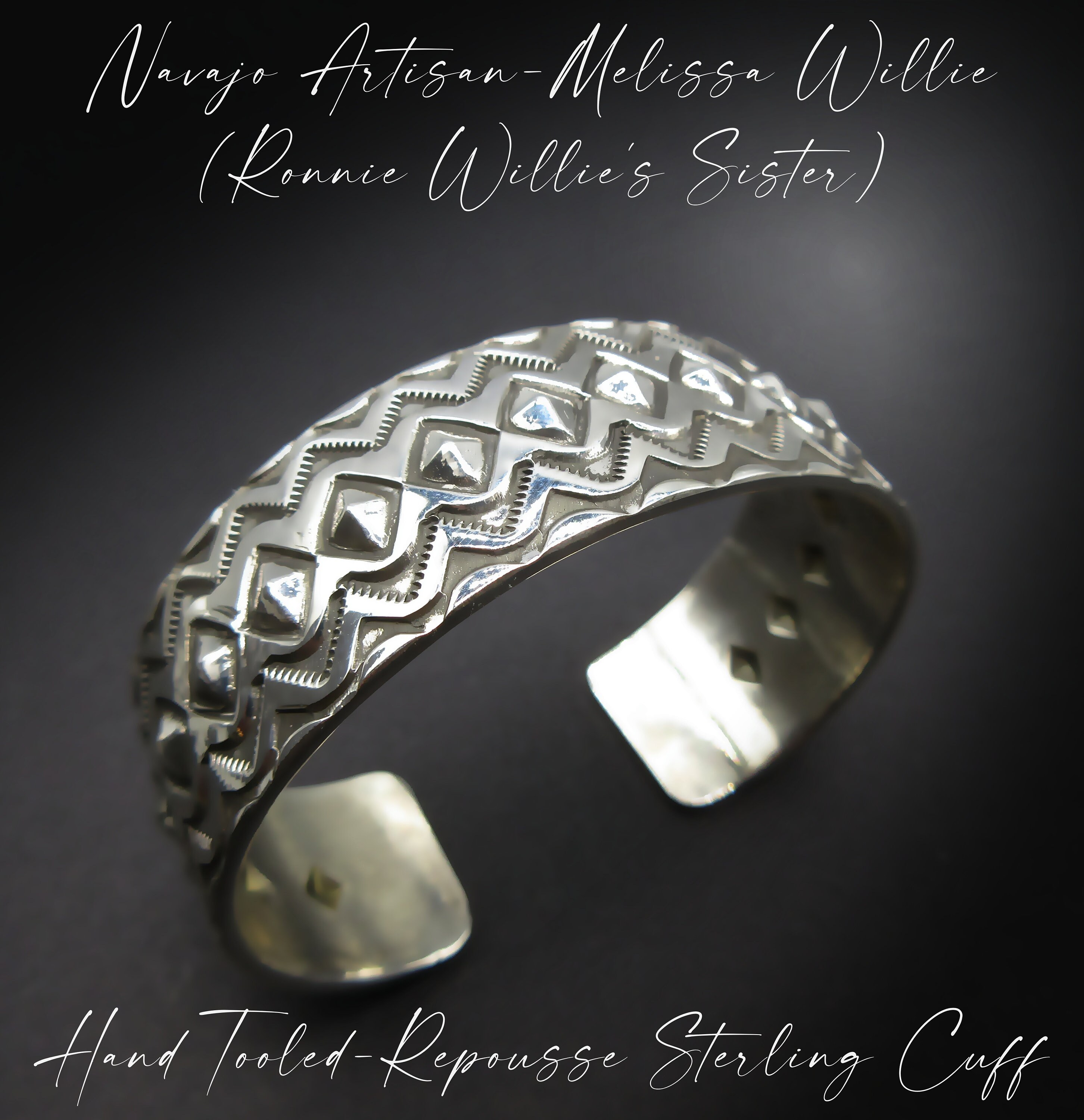 Native American Important Willie Hand Repoussed Copper Detailed Bracelet Native American Important Willie Hand Repoussed Copper Detailed Bracelet