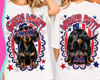 Funny Dachshund Wiener Butt 4th of July PNG, Patriotic Dog Mom Sublimation (Digital Download)
