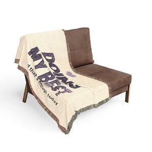 Coperta tessuta "Doing My" / Comfort per la cura di sé, regalo di incoraggiamento per la premenopausa
