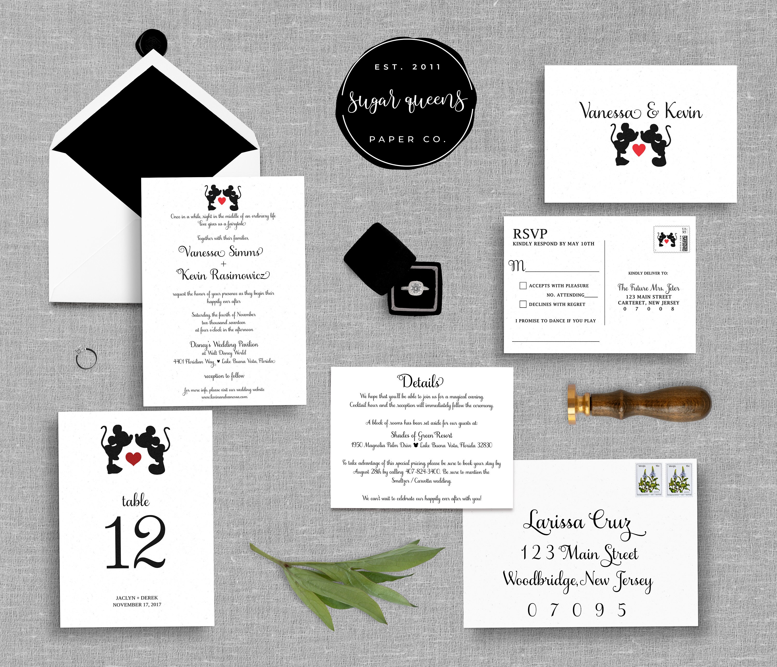 Printed Set Disney Wedding Suite Magic Kingdom Flourish Etsy