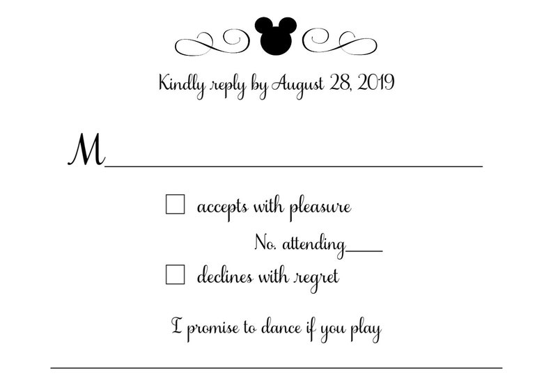 rsvp insert details card Fairytale Hidden Mickey Minnie Templett INSTANT TEMPLATE Disney Wedding Suite Magic Kingdom Flourish invitation