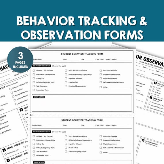 Student Behavior Tracker & Observation Forms | Behavior Documentation Form | IEP Data Collection | Classroom Behavior Log | Teacher Document