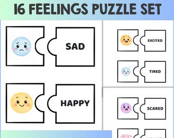 Emotion Matching Puzzle for Kids | Emotions Activity | SEL Activity | Feeling Matching Game | Calm Corner Printable | Primary School SEL