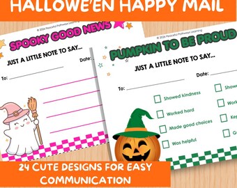 Halloween Happy Mail From Teacher | Positive Notes Home for Students | Parent Communication Notes | Positive Behavior Rewards | Motivation