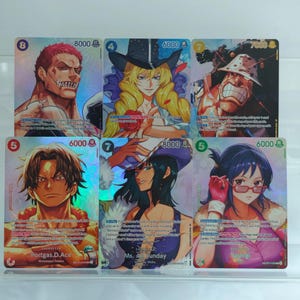 Custom One Piece Trading Card OP16 SP Set Nico Robin, Ace, Cavendish, Katakuri, Kuma, Tashigi 6 piece set