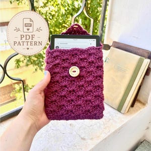 Kindle Sleeve Beginner Crochet Pattern E-Reader Case Textured E Reader Protector Digital Download