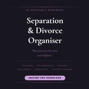 Trennung Und Ehescheiden Organizer UK Druckbare PDF Co Elternteil Planer Life kaufmännisches Arbeitsbuch Digitaler Download