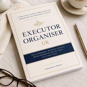 executor Organizer UK — Ein praktisches Nachlassbuch für England & Wales | Druckbare PDF | Sofort Download