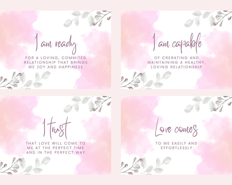 40 Love Affirmation Cards: Self-love, Relationship Manifestation, Daily ...