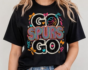 Vintage Go Spurs Go T-Shirt, Retro Fiesta Basketball Fan Tee, San Antonio Game Day Cheering Shirt