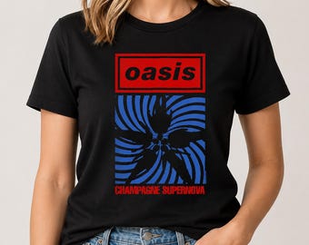 Oasis Band Swirl T-Shirt, Retro Britpop Rock Graphic Tee, 90s Alternative Music Fan Shirt