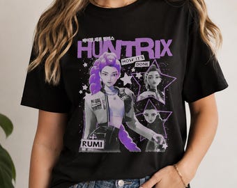 Kpop Demon Hunters Rumi T-Shirt, Vintage Y2K Anime Style Poster Tee, Cute Kpop Fan Graphic Shirt