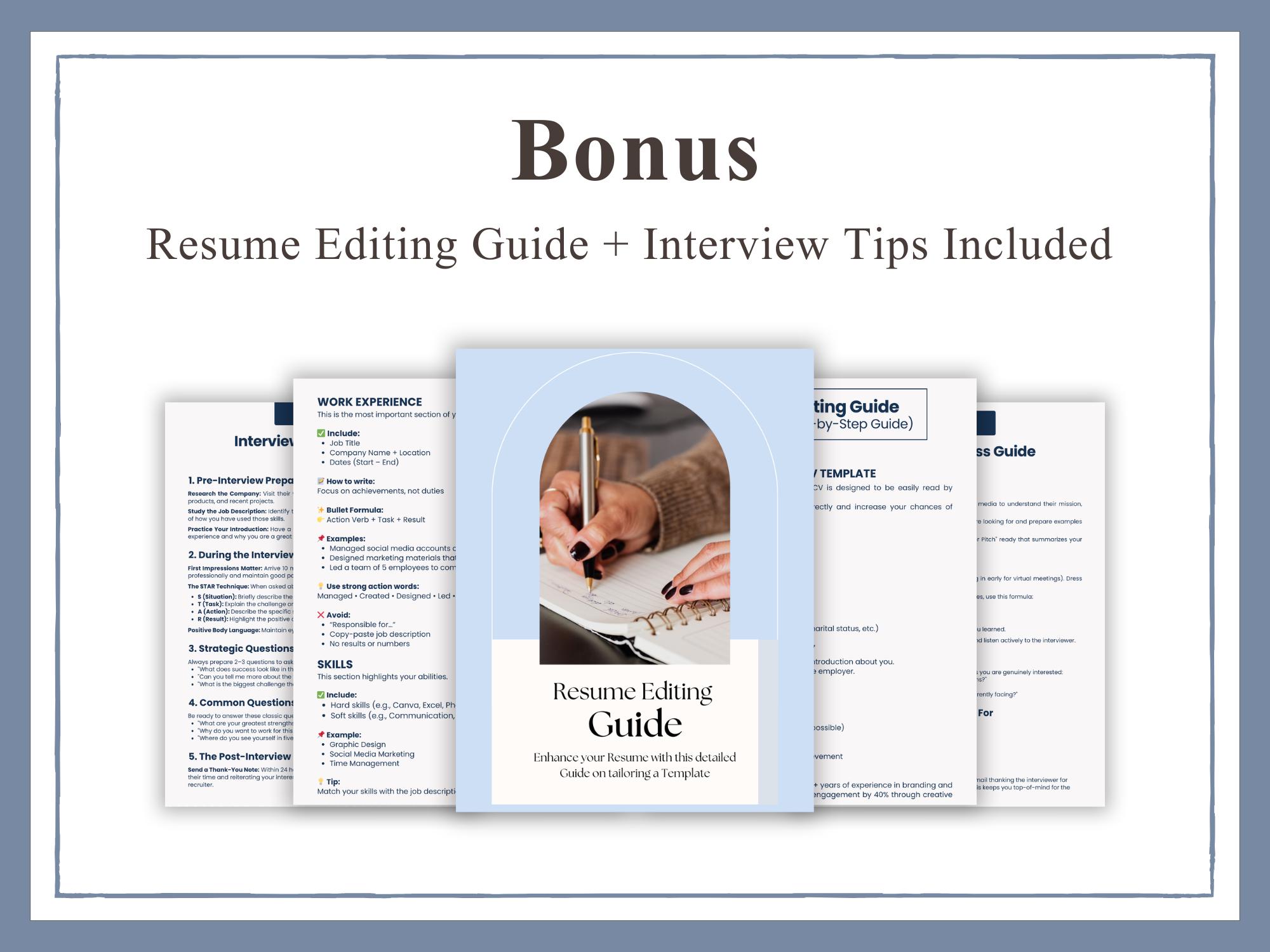 Ats Reference Guide ATS Resume Template | Word, Google Docs, Canva | Professional, Editable ...