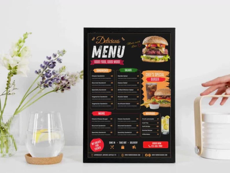 Restaurant Menu Template | Canva Editable Cafe Food Menu Design ...
