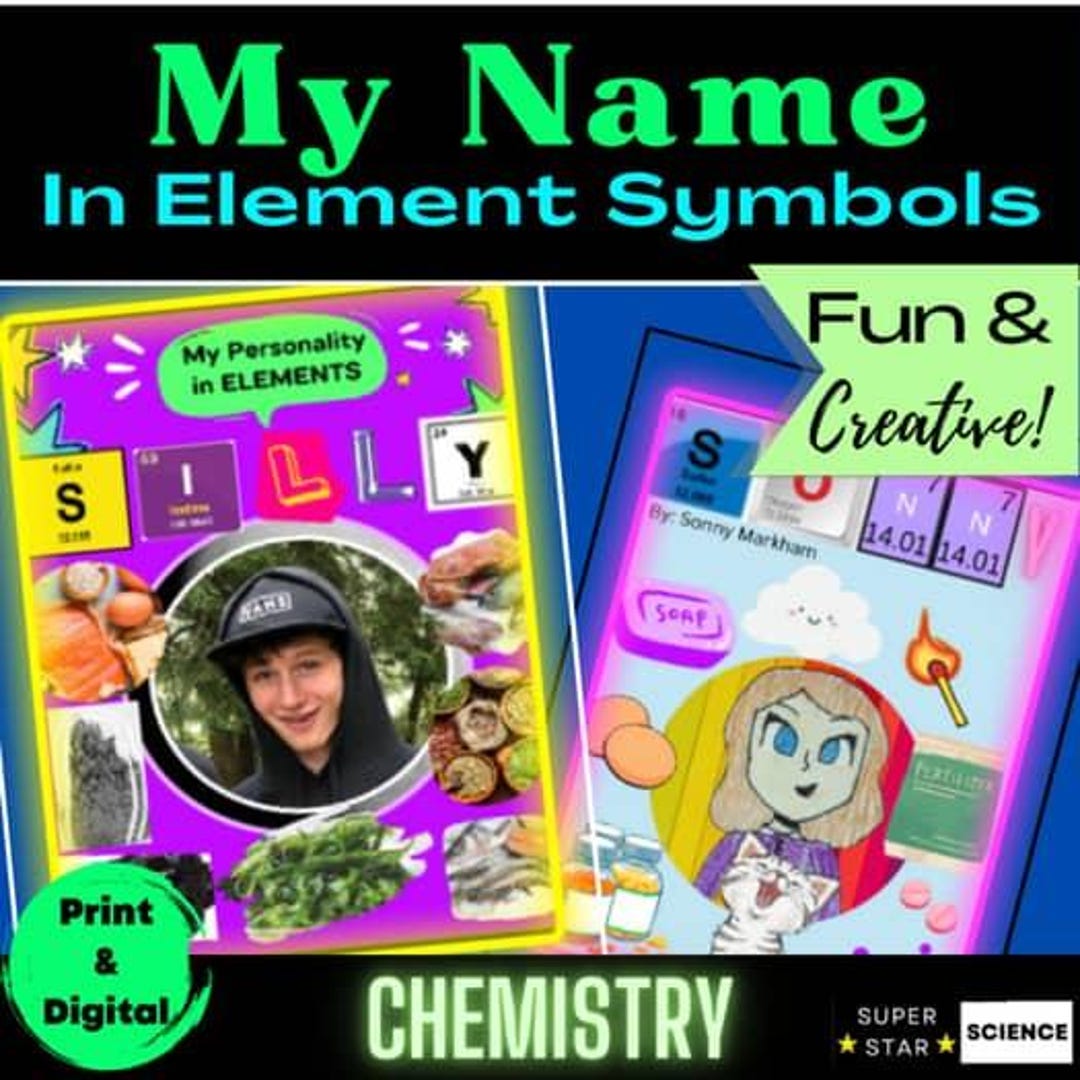 Periodic Table of Elements Project | My Name in Elements Chemistry ...