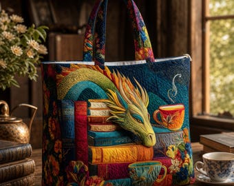 Book Dragon Raven Tote Bag – Wonder, Imagination & Courage