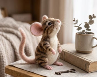 Needle Felting Kit: Mouse DIY Craft Set, Beginner Woodland Animal Hobby