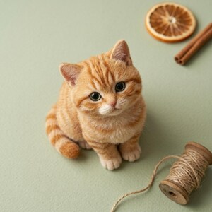 Cute Cat DIY Craft Set Stress Relief Hobby Gift Needle Felting Kit for Beginners image 2
