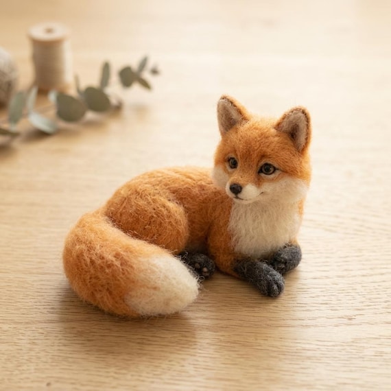Fox DIY Craft Set Stress Relief Hobby Gift Needle Felting Kit for Beginners