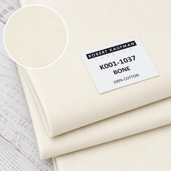 Robert Kaufman Kona Cotton Fabric – Bone Quilting Cotton by the Yard