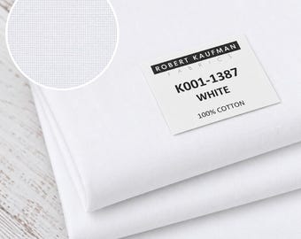 Robert Kaufman Kona Cotton Fabric – White Quilting Cotton by the Yard