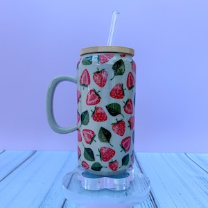 Strawberry Tumbler Ceramic Mug, Ceramic Mug Handmade, Gardener Gift, Strawberry Lovers, Berry Mug For Mom, Gift for Wife, Strawberries cup