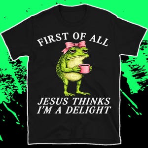 Retro Frosch Christian Shirt, Jesus denkt, ich bin Freude PNG SVG
