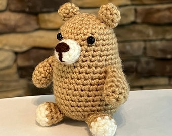 PATTERN: Mini Crochet Amigurumi Bear Pattern (PDF pattern in English), Amigurumi Bear with Heart for Christmas ornament, key chain, or charm