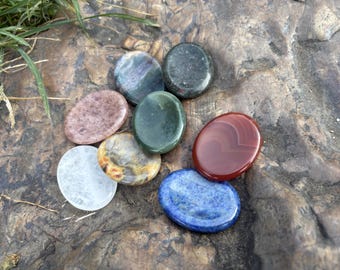 Natuurlijke kristallen stresssteen voor in de handpalm, zaksteen, glad gepolijst, edelsteen voor meditatie, stressverlichting, wiegsteen voor wiebelduim, helende energie, cadeau