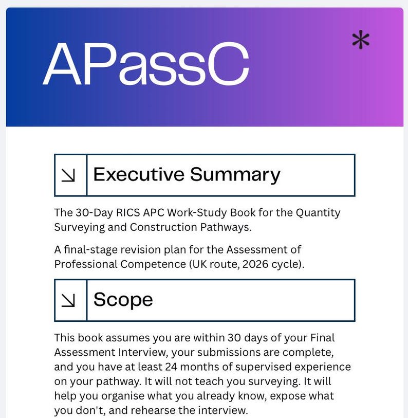 RICS APC Revision Workbook 2026: Quantity Surveying, Construction ...