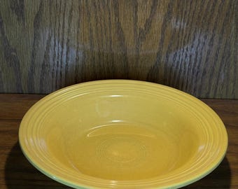 Original Yellow Vintage Fiesta Bowl with Lowercase F Backstamp | Soup Bowl | Rimmed Bowl | Authentic Fiestaware | HLC