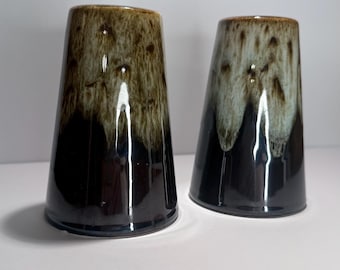 Brown Drip Salt & Pepper Shakers | 2 Piece Set | Vintage Fall Decor | Canonsburg | Earthtone | Organic Modern | 1970s