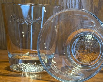 Crown Royal Rocks Glasses - Embossed Logo Whiskey Tumblers, Set of 2