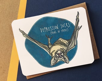 Depression Sucks Card | Feel Better Card | Mental Health Awareness Card