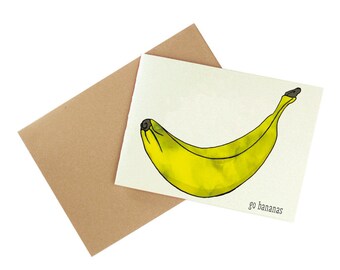 Happy Birthday Card | Food Pun Card | It's Your Birthday Go Bananas Card | Unique Birthday Card | Funny Birthday Card