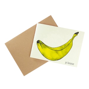 Happy Birthday Card | Food Pun Card | It's Your Birthday Go Bananas Card | Unique Birthday Card | Funny Birthday Card