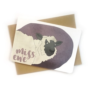 Carte Miss Ewe ( Carte I Love You (fr) Je vous manque . Autre significatif Miss Votre Visage (fr) Carte longue distance (fr) Carte Miles Away - France cadeau ldr