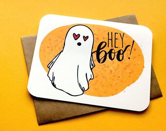 Hey Boo Ghost Card: Spooky Valentine, Halloween Love