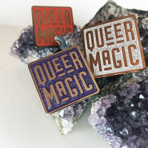 Queer Magic Enamel Pin Queer Cloissone Pin Pins for friends Queer Magic Pin Lgbtq pride flair Gay glitter image 2