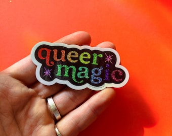 Queer magische Pixie Dust-sticker | Glitter queer magische sticker | Queer Pride kous Stuffer cadeau