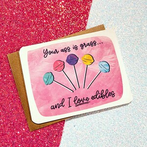 Dein Ess ist Gras (und ich liebe Essbares) Valentinstagskarte