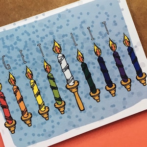 Carte de Hanukkah ( Obtenir la carte Lit (fr) Funny Irreverent Holiday Card (fr) Carte Menorah
